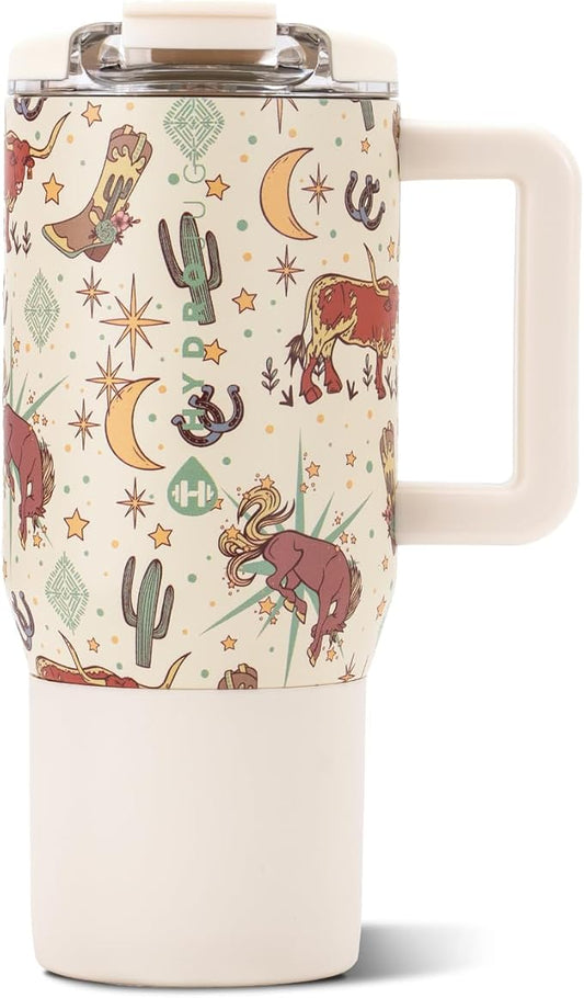 HydroJug Coffee Traveler 20oz Ceramic-Lined Mug with Handle, Rodeo by Hydrojug