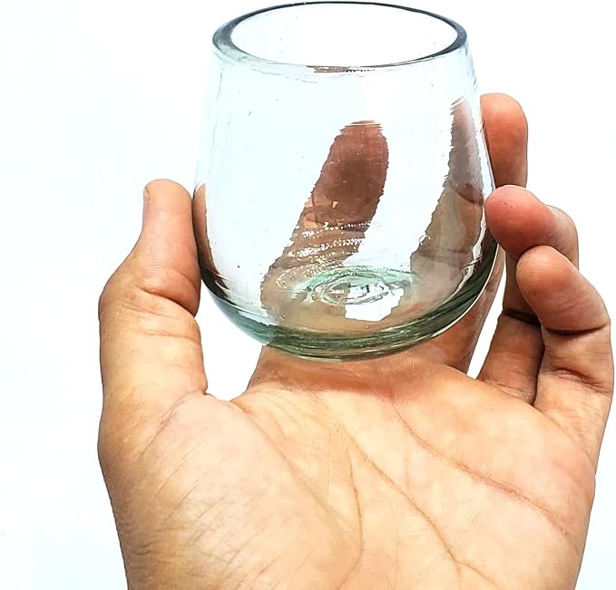 Clear 6 oz Roly Poly Glasses (set of 6), Recycled Glass, Lead-free, Toxin-Free (6 oz Roly Poly) - Image 4