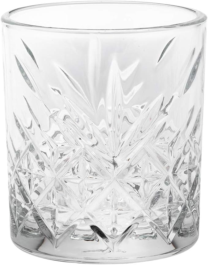 Restaurantware Timeless 7 Ounce Rocks Glasses 12 Rolled Rim Crystal Old Fashioned Glasses - Etched Design Made From Lead-Free Glass Clear Glass Crystal Cut Glasses Dishwashable - Image 2