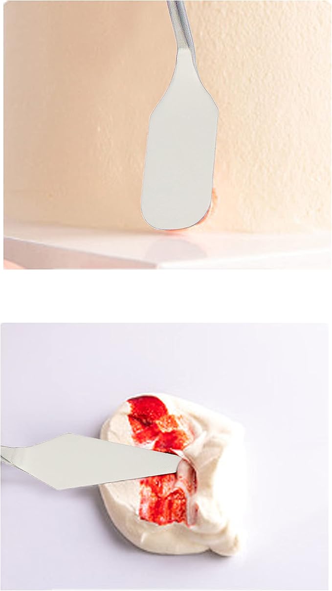 XINYIDAO Cake cream spatula 5 pieces, stainless steel cake spatula Baking pastry tools Art painting tools palette cake decorating knife, 11.8x5