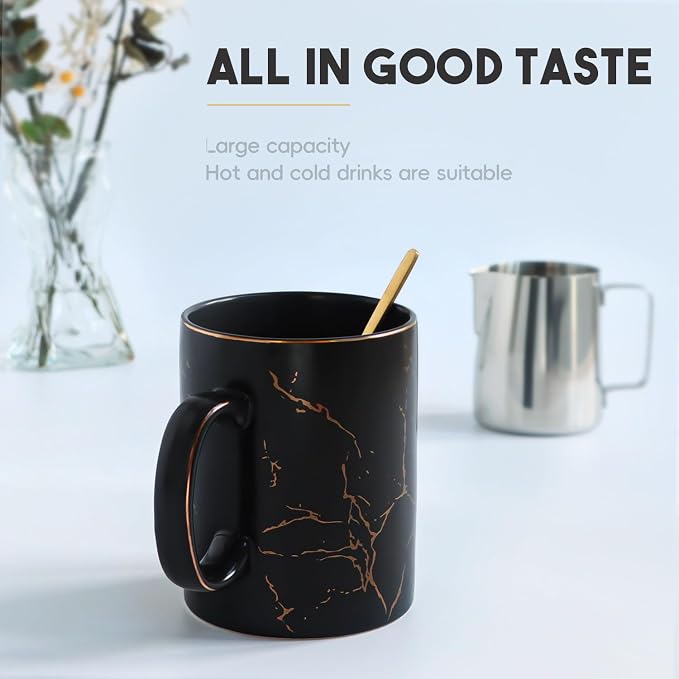 harebe 24 OZ Ceramic Extra Large Black Coffee Mug with Handle,Oversized Hot Tall Latte Mugs,Dishwasher Safe Big Capacity Giant Mug for Men Women - Image 5