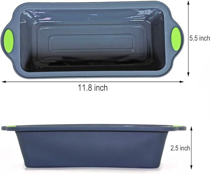 Nonstick Silicone Bread and Loaf Pan, Metal Reinforced Non-deformable Silicone Toast Pans for Baking, Food Grade Oven-Microwave-Dishwasher Safe Silicone Bakeware Cake Molds - Image 2