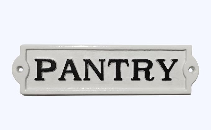 Farmhouse Decor Metal Pantry Signs - Cast Iron Door Room Plaques with "Pantry" - Image 5