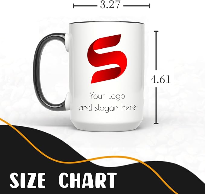 Personalized Coffee Mug 15 Oz, Custom Picture Text or Logo Ceramic Mug, Customized Gift for Men & Women, Taza Personalizada with Photo and Words, Customizable Large Tea Cup | White - Black - Image 6