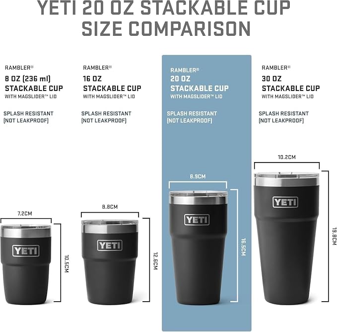 YETI Rambler 20 oz Stackable Tumbler, Stainless Steel, Vacuum Insulated with MagSlider Lid - Image 3