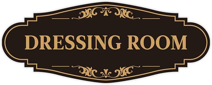 Dressing Room Sign for Door，Self-Adhesive Waterproof Vinyl Vintage Changing Room Signage Sticker, Fitting Room Decor for Home, Business, Shop, Theaters, Clothing Stores, Gyms, Hotels by LUHIMO