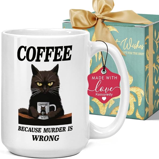 Coffee Because Murder is Wrong Mug 15Oz White - Funny Coffee Mug Adult Humor - Coffee Lover Gifts for Christmas - Funny Gift for Friends Him Her Girls Best Friend by Unknown