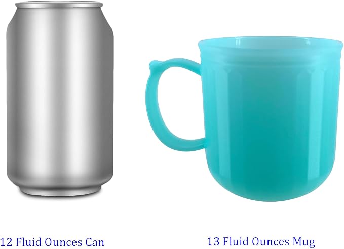 Plastic Coffee Cup with Handle set of 4, 13 oz Iced-Tea Mug Coastal | BPA Free Reusable Food Grade PP, Unbreakable, Dishwasher Safe, Lightweight, Elderly Kid Safe, Kitchen Party Camping Outdoor - Image 7