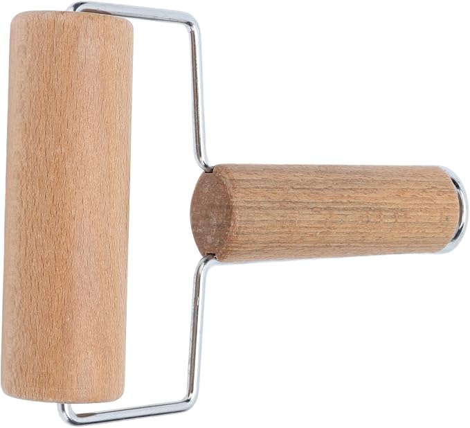 Rolling Pin, Beech Wood and Stainless Steel Dough Roller, Smooth Polished Surface, 160g Pastry Tool for Pizza Cake Bread Cookie Baking Home Kitchen Bakers - Image 7