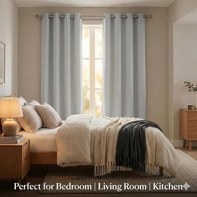 Urban Villa Cotton Grommet Curtains 42x84 (2 Panels) Ivory - Image 3
