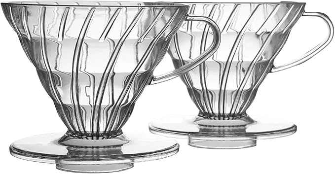 Pour Over Coffee Maker, Single Cup Plastic Coffee Dripper, Manual Porcelain Slow Brewing Accessories for Travel, Camping, Office, Home, Cafe, Coffee Gifts (Clear, Large)