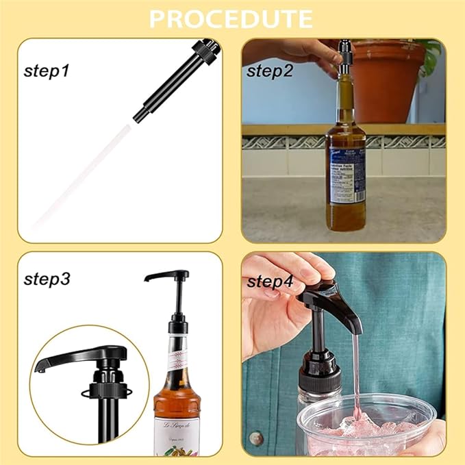 Lavandi 8pcs Syrup Pumps,Coffee Syrup Pump Dispenser Fits 750ml-25.4 oz Bottles,Replacement Syrup Bottle Pump Dispenser for Flavorings Creamer (Black)
