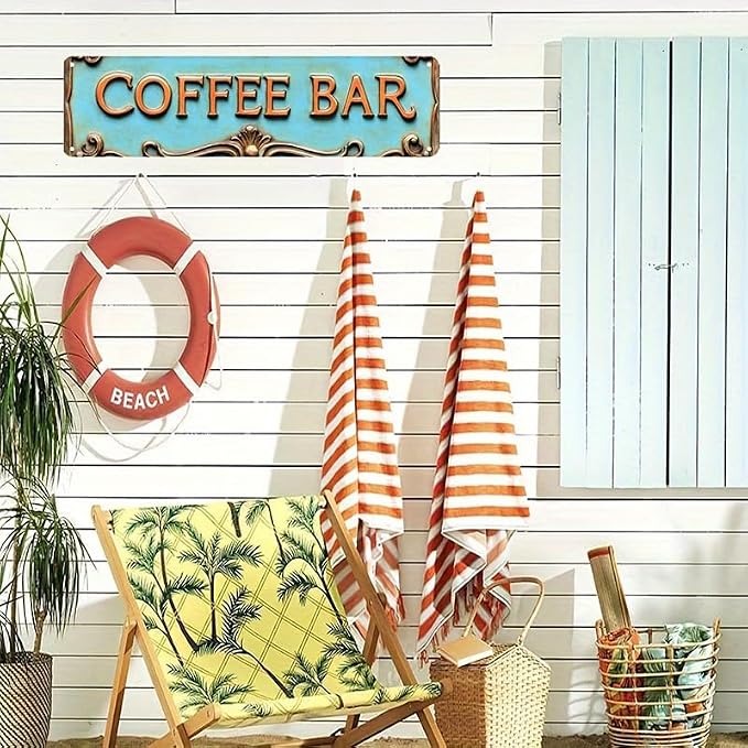 Bar Sign Bar Gifts Vintage Metal Wall Decor Sign"COFFEE BAR" Street Sign Funny Man Cave Decor Accessories for Home, Bar, Bathroom, Bedroom Unique Retro Tin Signs for Outdoor 4 X 16 inches - Image 2
