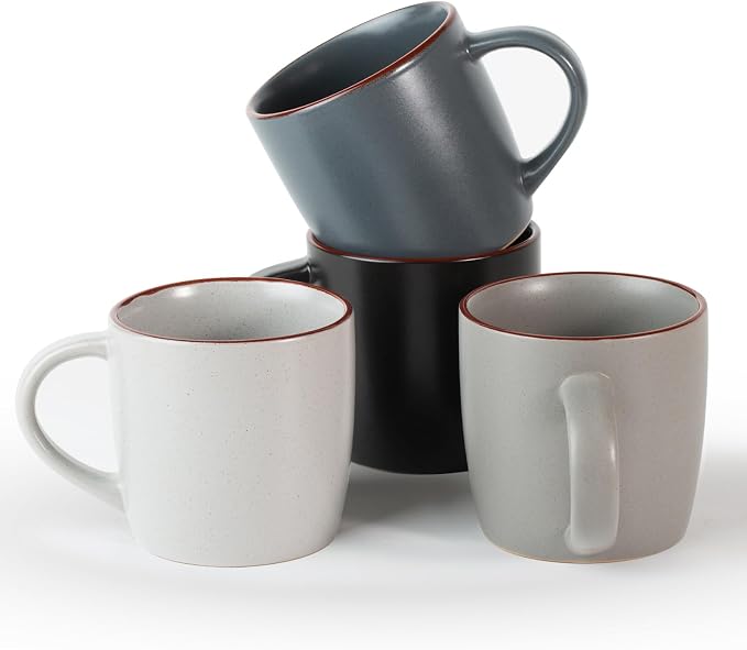 famiware Mercury Coffee Mugs 13 oz, Coffee Mugs Set of 4 with Handle, Cups for Latte, Hot Tea, Cappuccino, Mocha, Cocoa, Multi-color by Famiware