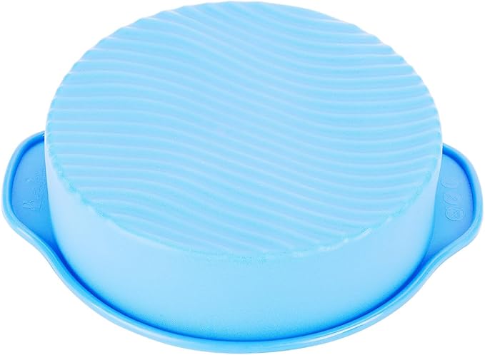 Silicone Cake Mold Round Shape Baking Pan for Oven and Microwave Food Grade Silicone Material in Green Pink Gray Blue 9 Inch Size (Blue) - Image 7