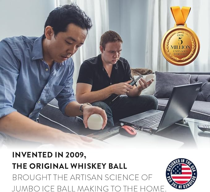 Pack of 2 Monogram Whiskey Ice Ball Maker Mold - Premium Silicone Sphere Mold A to Z letter Engraved - Ideal for Crafting Old Fashioned Cocktails – Easy Release & No Leak Design - ‘D’ letter