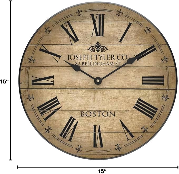 The Big Clock Store Barnwood Tan Wall Clock | Handcrafted in USA | Silent Non-Ticking Mechanism | Beautiful Color | Rustic Decor for Living Room | Battery Operated (15-Inch) - Image 9