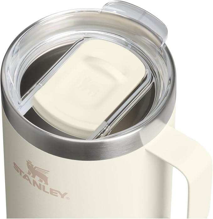 STANLEY Everyday Camp Mug 24oz | Drink Through Lid | Cup for Coffee, Tea and Drinks | Insulated Stainless Steel Coffee Mug | BPA-Free | Cream - Image 2