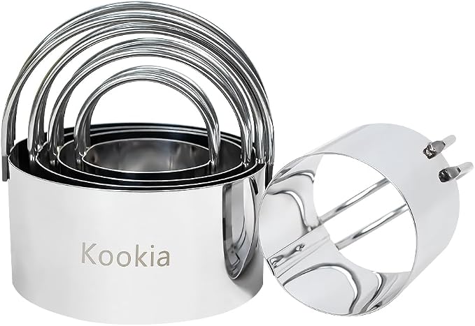 Stainless Steel Biscuit and Cookie Cutters with Handle - 5-Piece Set(1.75"~3.25"), for Professional Baking and Home Kitchen - Image 2