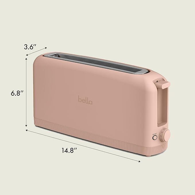 bella 2 Slice Slim Toaster, Fits-anywhere™ Kitchenware, 6 Setting Shade Control with Reheat & Cancel Buttons, Fits sourdough, 10” Long Slot, Anti Jam & Auto Shutoff, 900 Watt, Blossom - Image 8