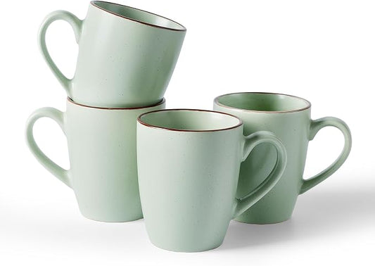 famiware Venus Coffee Mugs for 4, 13 oz Mug Set, Dringking Cup with Handle for Coffee, Tea, Cocoa, Milk, Light Green by Famiware