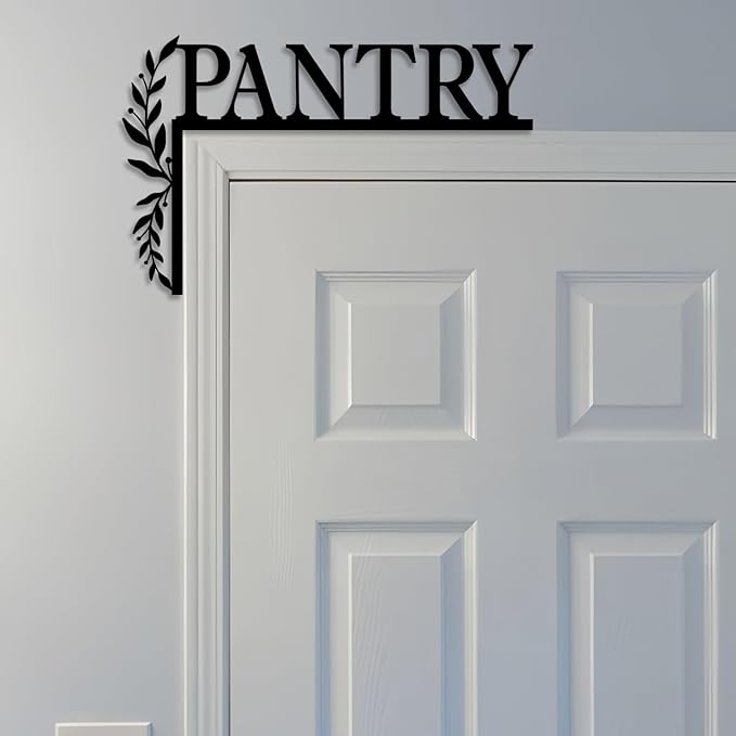LIYOUYA Metal Pantry Flower Door Topper, door Sign, Door Corner Decor, Black Metal Wall Art, Simple Home Decor - For Kitchen (Black) - Image 4