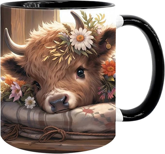 Highland Cow Gifts for Woman, Highland Cow Coffee Mug, Cow Iced Coffee Cup, Western Cows Gifts, Cow Gifts Set for Women Cow Lovers, Cows Drinking cup,11oz Mug by Unknown