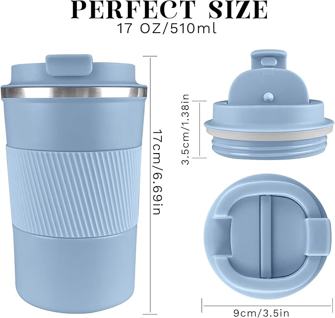 Insulated Travel Coffee Mug, Stainless Steel Coffee Cup with Leakproof Lid | Double-wall insulation keeps drinks hot or cold for hours, with a leakproof lid and portable stainless steel design - Image 2