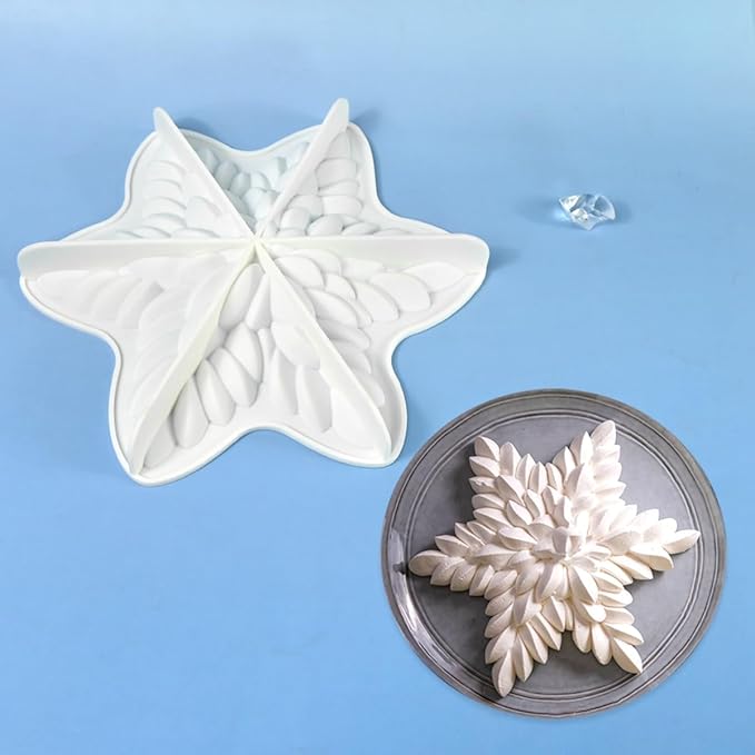 mostsom 3D Snowflower Silicone Mold for Baking, Mousse Cake Molds for French Desserts, Pastry, Chocolate, Cupcake, Pudding, Jello, Fondant, Soap, Nonstick Decoration Mould Baking Tools (G_ Snowflower)