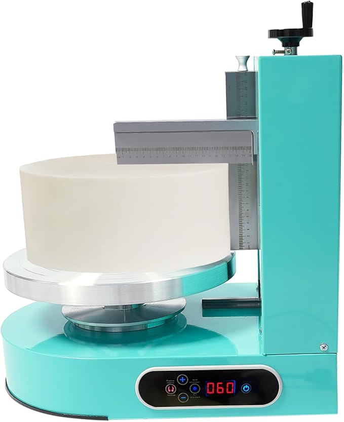 Electric Cake Decorating Machine, 200W 110V 60-320Rpm Automatic Cake Cream Coating Spatula Spreading Machine Cake Icing Machine Cake Surface Scraper W/LCD Display for 4-12 inch Cakes (Green)