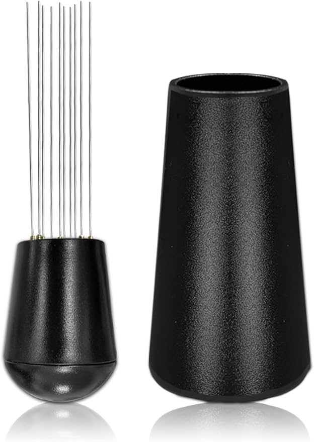 WDT Espresso Distribution Tool, WDT tool, 0.4mm 12 Needle Espresso Stirrer Tools, 304 Stainless Steel Needles with Stand, Espresso Coffee Distributor for Barista (Matte black)