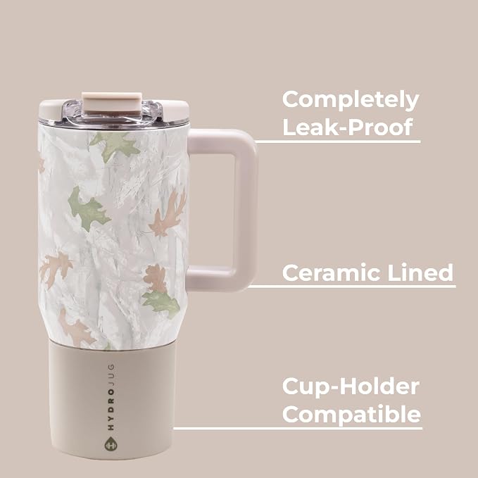 HydroJug Coffee Traveler 20oz Ceramic-Lined Mug with Handle, Camo - Image 5