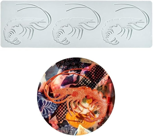 Lobster Shape Lace Silicone Mold Chocolate Candy 3D Hollow Fishbone Candy Mold Food Cooking Meals Decorations Fondant Mold Polymer Clay Molds (A_11.96x3.68x0.12inch)