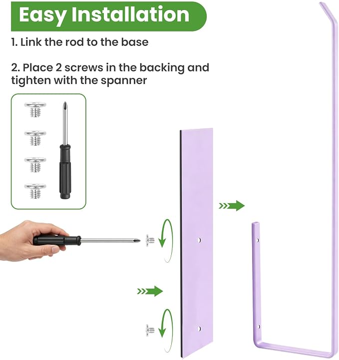 Magnetic Paper Towel Holder for Fridge, Toilet Paper Roll Holder Magnetic Paper Towel Rack Wall Mount Fridge Organizer for Papers Towel Roll Bathroom Toilet Garage RV Decor Kitchen Organization Purple - Image 6