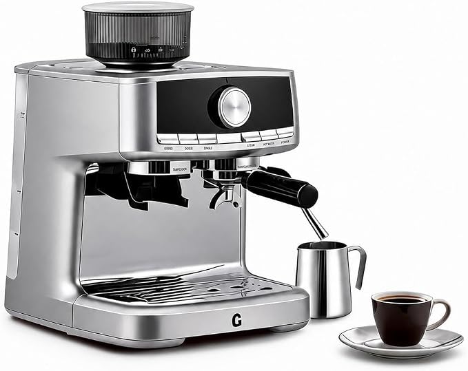 Espresso Machine with Grinder, Professional Coffee Machines | with Milk Frother Steam Wand, Espresso Maker with 50oz Removable Water Tank, Cappuccino & Latte Machine for Home by JustSmart