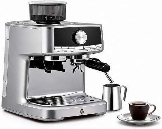 Espresso Machine with Grinder, Professional Coffee Machines | with Milk Frother Steam Wand, Espresso Maker with 50oz Removable Water Tank, Cappuccino & Latte Machine for Home by JustSmart