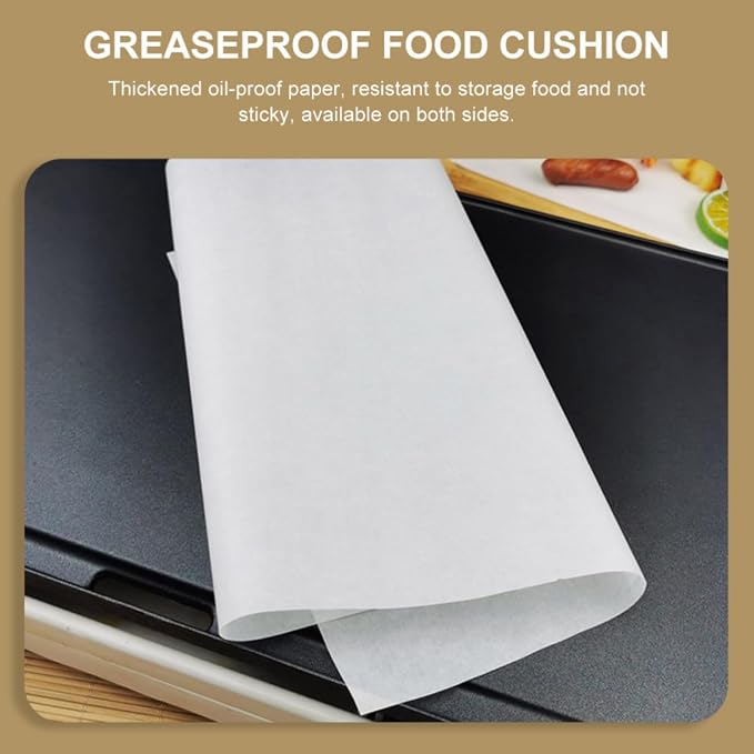 Hemobllo 500pcs Disposable White Greaseproof Parchment Paper Pads for Baking and Fried Food 8-inch Oil Absorbing Snack Papers Resistant to Storage Food for Bread and Pizza - Image 5