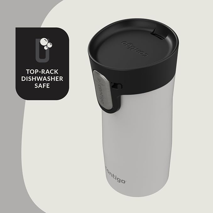 Contigo AUTOSEAL West Loop Vacuum-Insulated Stainless Steel Travel Mug with Easy-Clean Lid, 12oz, Salt Frosted Pearl - Image 6