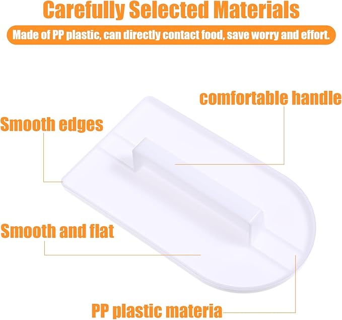 2 PCS Fondant Smoothing Tool, Cake Decoration Icing Smoother Tool, Sugarcraft Scraper Paddle, Fondant Polisher Finisher, White PP Plastic, 5.7" x 3.1"