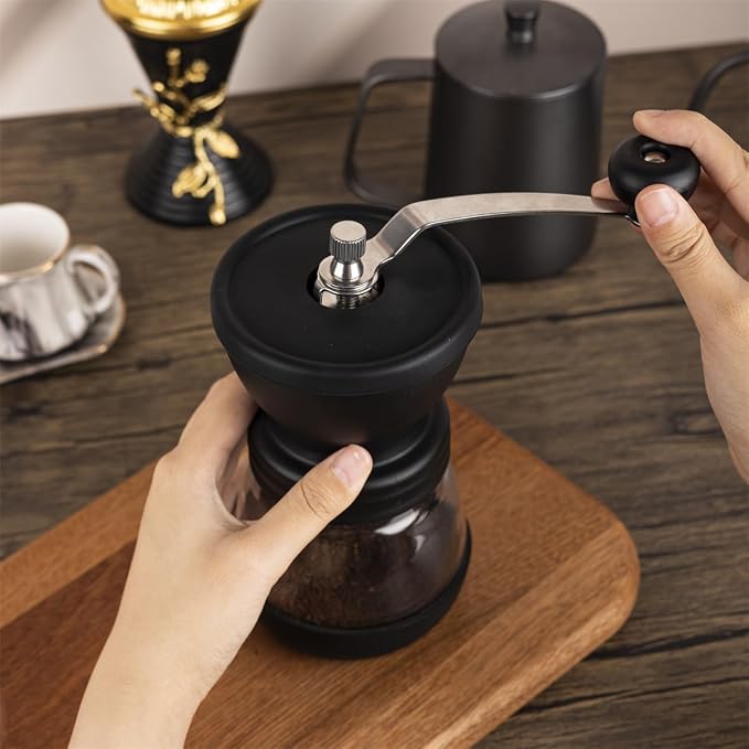 Portable manual espresso machine, manual coffee grinder and mini travel coffee machine set, suitable for camping, cars, RVs, hiking, offices, homes and coffee bean grinding. - Image 3
