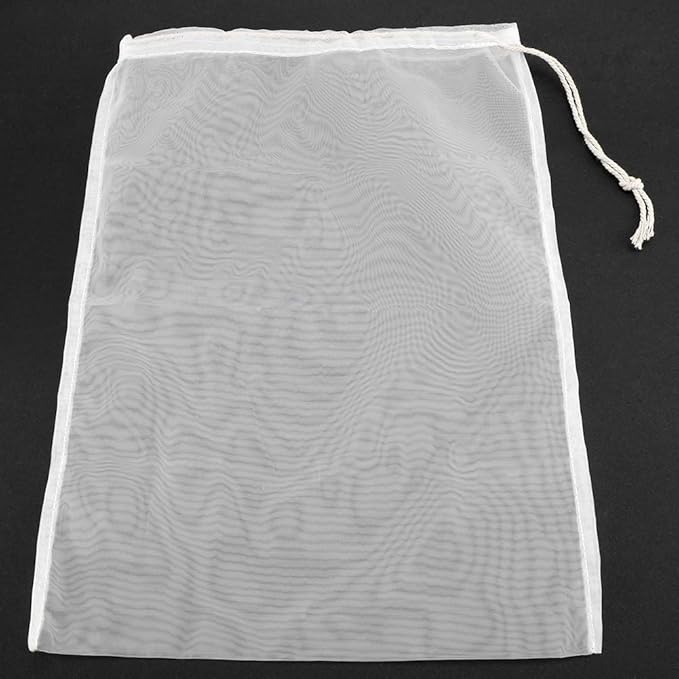 Ejoyous 1Pc Reusable Drawstring Filter Bag, 100 Mesh, Washable, Fine Mesh Nut Milk Bag, Food Strainer, for Wine, Beer, Brewing, Coffee, Fruit Jam, 1E+2 Count