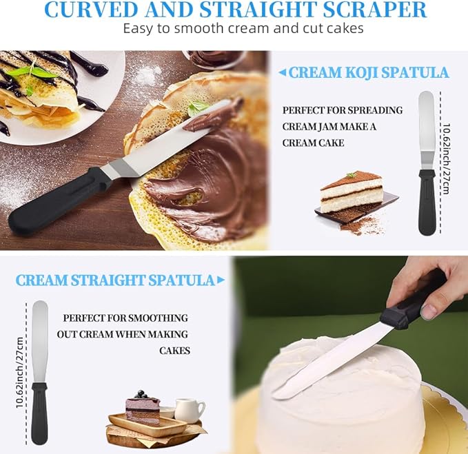 79PCS Cake Decorating Kit with Revolving Cake stand Turntable,Piping Bags and Tips Set for Cake Decorating,Cake Baking Supplies for Beginners Cake Tools Set with Icing Scrapers Spatulas