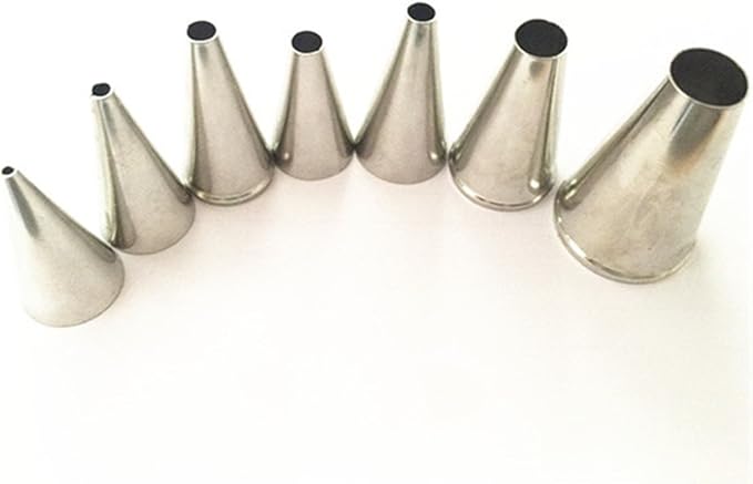 FantasyDay 7-piece Stainless Steel Piping Tips Piping Nozzles Cake Cookies Cupcake Icing Decorating Supplies Decorating Kits Frosting Icing Tips Baking Set Tools (Round Tip) #2