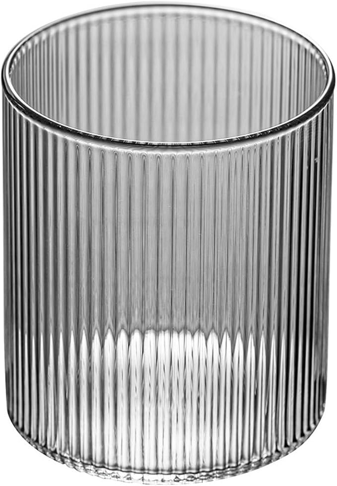drinking glassware Clear Vertical Striped Glass Tumbler, 260ML by Unknown