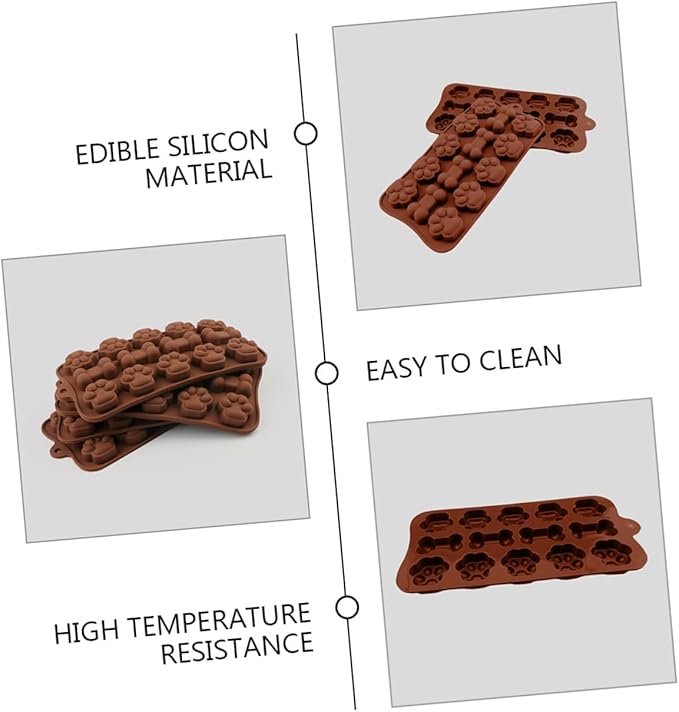 Adorable Silicone Chocolate Mold for DIY Candy Baking Tear- Candy Bar Molds with Cat Claw Bone Shapes Non-stick Silicone Kitchen Bakeware