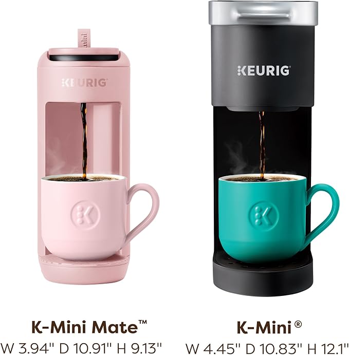 Keurig K-Mini Mate Single Serve K-Cup Pod Coffee Maker, Brews Up to 12 oz Cup, Compact Portable Coffee Machine for Small Spaces, Great for Dorms & Offices, Pink Sands - Image 5