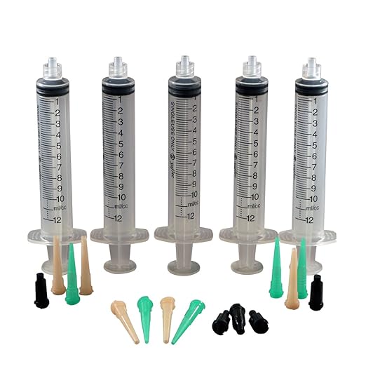 Dessert Decorating Kit with 10 CC Manual Syringe & Blunt Dispensing Tips. (Non sterile/Non Medical)