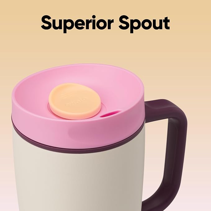 Owala SmoothSip Slider Stainless Steel Insulated Travel Mug with Handle, 100% Leak Proof, For Hot and Cold Drinks, Travel Friendly with Sliding Lock Lid, BPA Free, 12 oz, Daybreak - Image 4