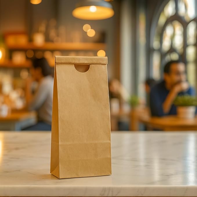 AwePackage Kraft Paper Grease Resistant Tin Tie Bag with Poly Liner (50, 8 oz) - Image 5