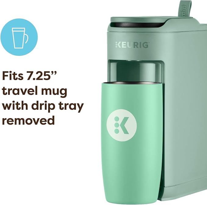 Keurig K-Mini Mate Single Serve K-Cup Pod Coffee Maker, Brews Up to 12 oz Cup, Compact Portable Coffee Machine for Small Spaces, Great for Dorms & Offices, Glamping Green - Image 6